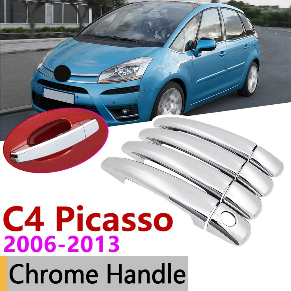 4Pcs Car Chrome Door Handle Cover Car Accessories Stickers Trim for Citroen Grand C4 Picasso