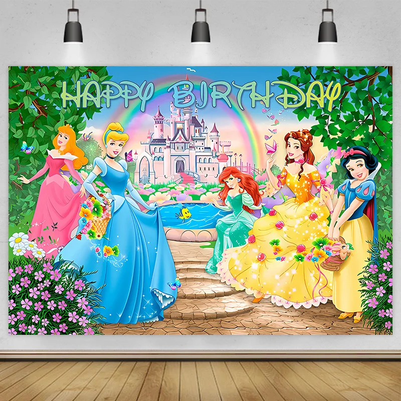 Disney Princess Theme Photography Background White Snow White Girl Dream Fairy Fairy Birthday Party Decoration Baby Gift Meeting