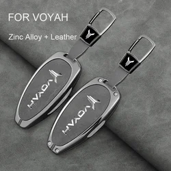For Voyah Free I-Land Dreamer 2021-2023 Zinc Alloy Leather Car Key Case Cover Shell Fob Keychain Auto Key Protection Accessories