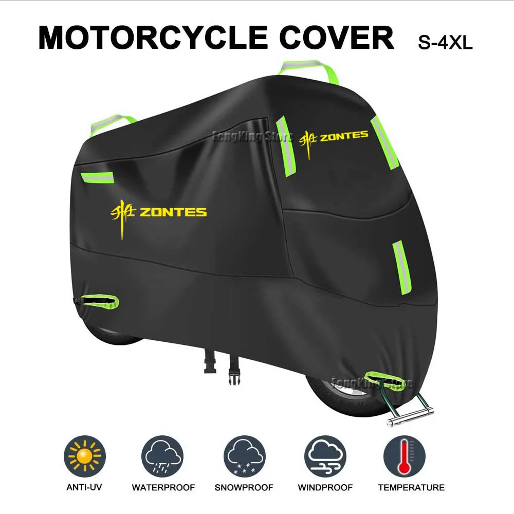 

For ZONTES 368G ADV G1-125 350 GK ABS GK-125 Motorcycle Cover UV Protective Dustproof Snowproof Outdoors Rain Waterproof Cover