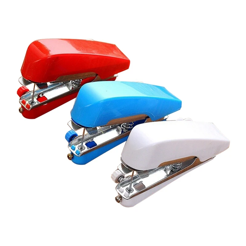 Home Handheld Sewing Machine Protable Travel Clothes Fabrics DIY Stitchin Sew Tool Mini Manual Needlework Machine