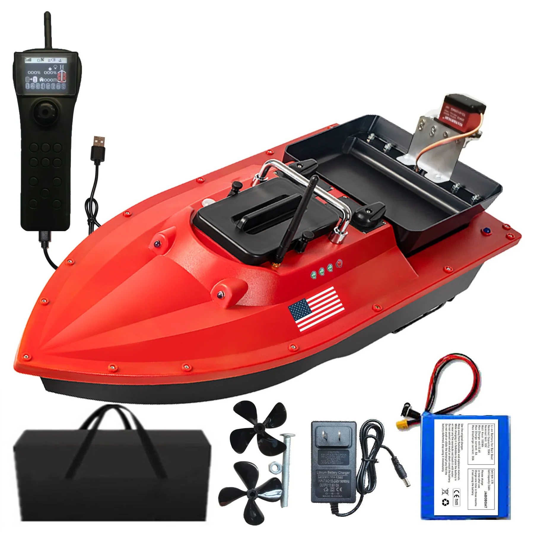 12V 20A High Speed 10KM/H RC Surfer Fishing Bait Boat with GPS for Carp Fishing,Auto Return in Low Power