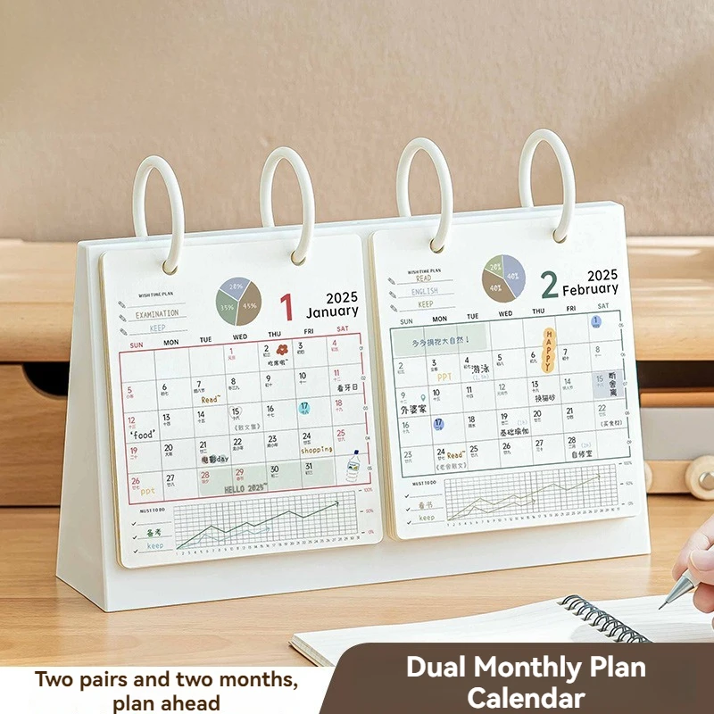 

Creative flip-page plan punch-in desk calendar office desktop decoration activity notebook