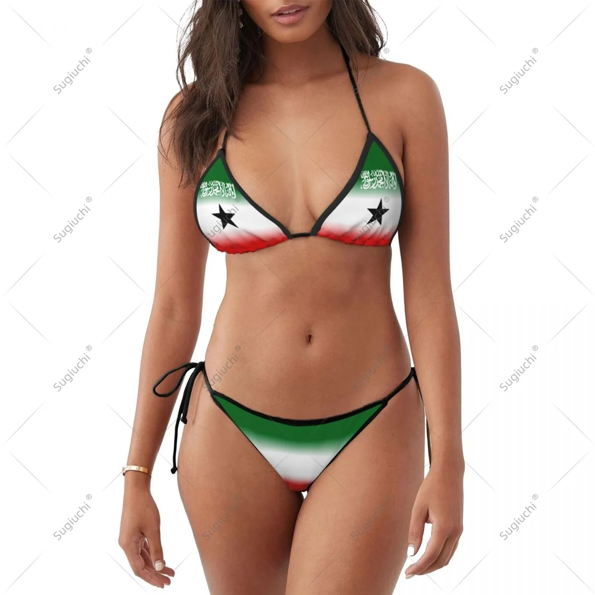 

Women Girls Bikini Somaliland Flag Swimsuit Sets Three Point Beachwear Swimming Bathing Beach Party Suits Sexy Mujer