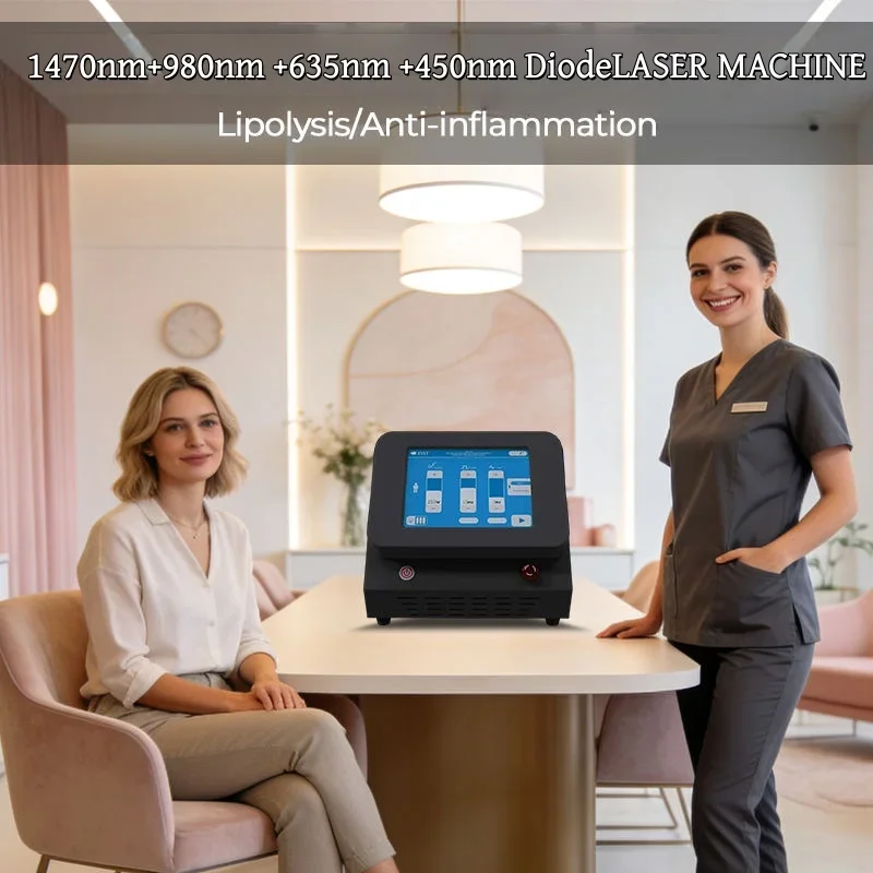 Portable 1470nm, 980nm, 635nm 450nmDiode Lase Machine, Fat Reduction Slimming Beauty Device, Facial Lifting Equipment CE