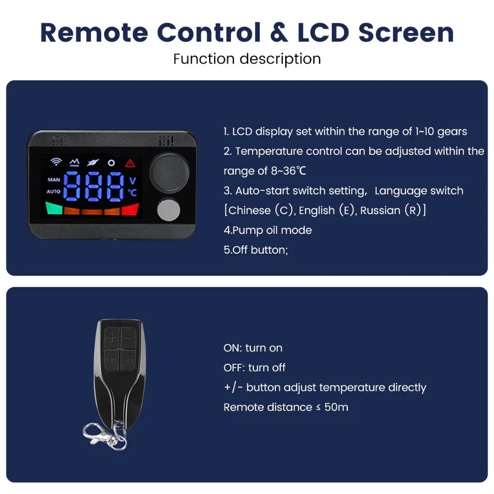 

LCD Switch Monitor Car Diesel Heater LCD Display Compact Design Lightweight Plastic Construction For Winter Use