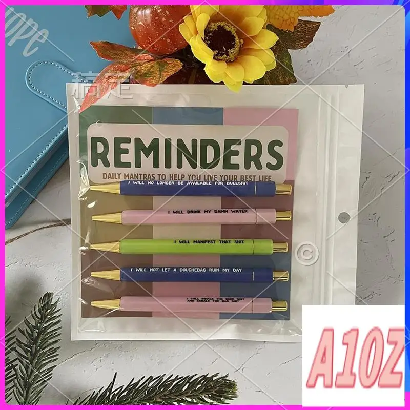 

0Z-Reminder Daily Mantra Pens Funny Weekly Pens Fine Point Smooth Writing Pens 2Set