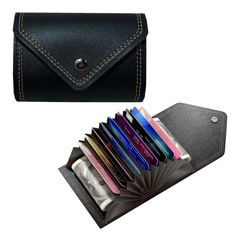 

PU Leather Credit Card Holder 9 Slots Slim Busines Card ID Card Bus Card Storage Bag Portable Small Wallet for Men Women