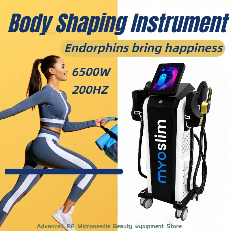 MYOSLIM RF High Intensity Electromagnetic Pulse Body Shaping Machine Muscle Growth Fat Burning Equipment.