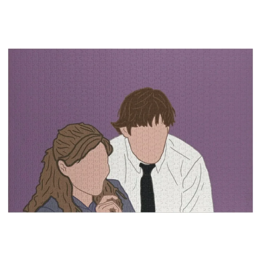 

Jim and Pam - The Office Jigsaw Puzzle Woods For Adults Custom Gift Puzzle