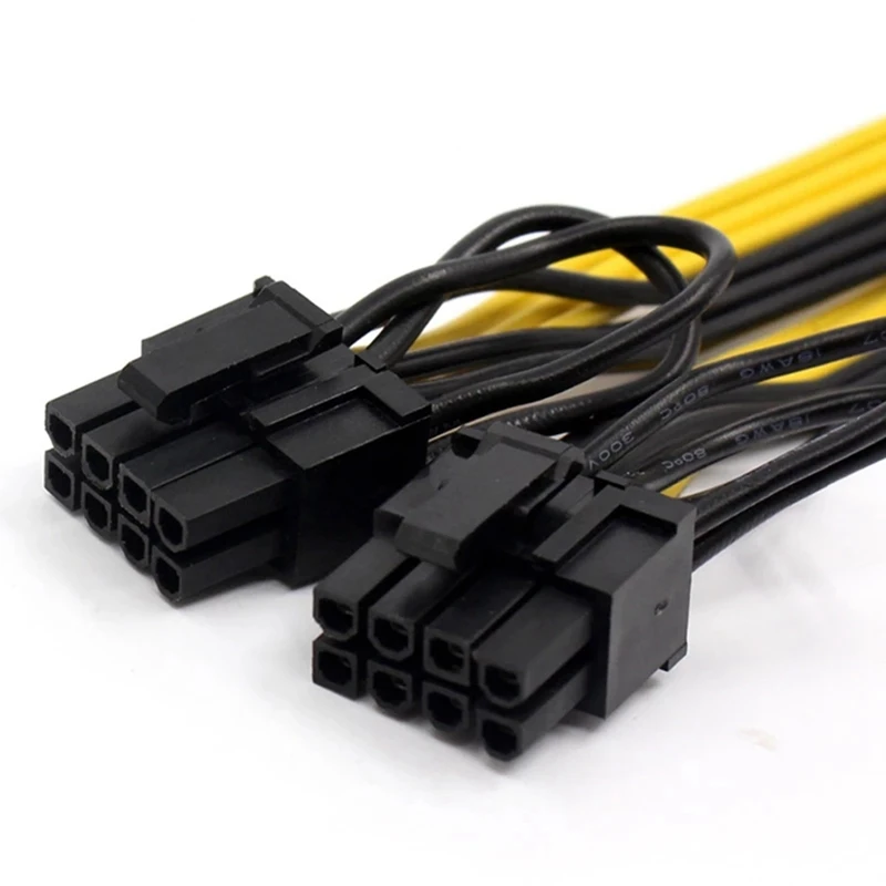 EPS CPU 8Pin To 2-Port Pcie 8Pin Dual PCI-E 6+2Pin Y Splitter Miner GPU Graphics Card Power Supply Cable Cord 18AWG 20CM