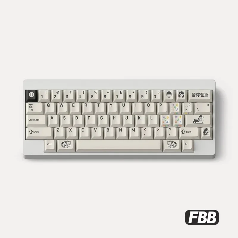 FBB Original Keycaps PBT Thermal Sublimation Cherry Height Custom Mechanical Keyboard Keycap Busines Theme PC Accessories