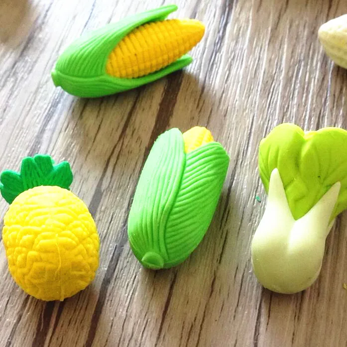 1pcs/pack Two Pineapple Corn Peanuts Cabbage Erasers Student Learning Stationery For Cute Gifts