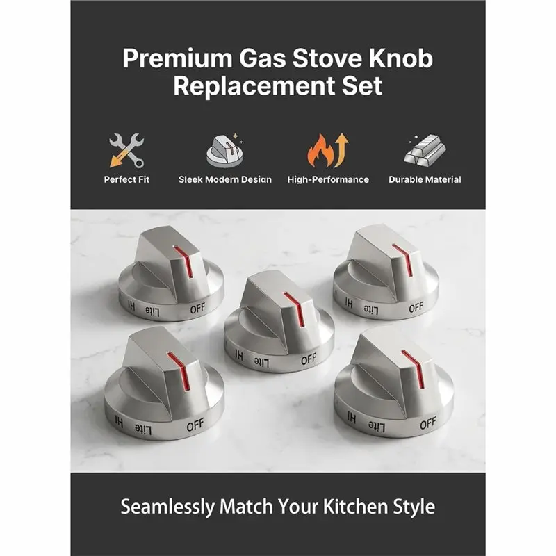Original Standard Replacement Gas Range Control Knob 5Pcs DG94-03500AA DG94-03500AU For Samsung Gas Stove