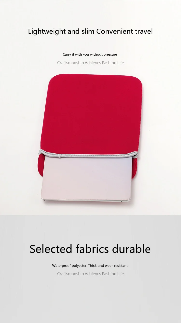 Neopren-Laptop-Hülle 7-17 Zoll Stoßfeste Schutztasche für Notebook und Tablet mit Weichem Futter – Detail 4