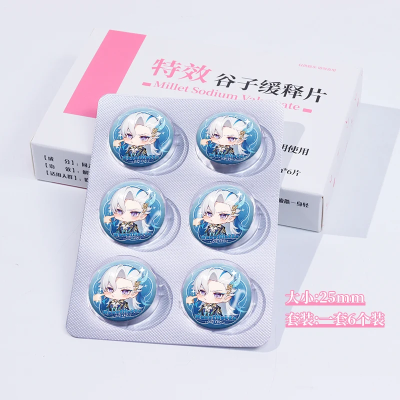 애니메이션 Genshin Impact Neuvillette 코스프레 만화 미니 배지 마스코트 엠블럼 위젯 브로치 액세서리 펜던트 참 장식품 선물