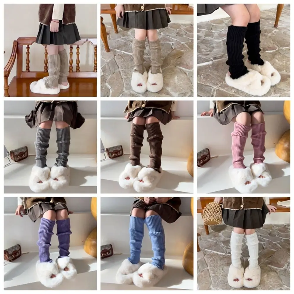 

Kawaii Japanese Style Children's Leg Warmers Harajuku JK Knitted Leg Cover Woolen Balletcore Leg Socks Autumn/Winter