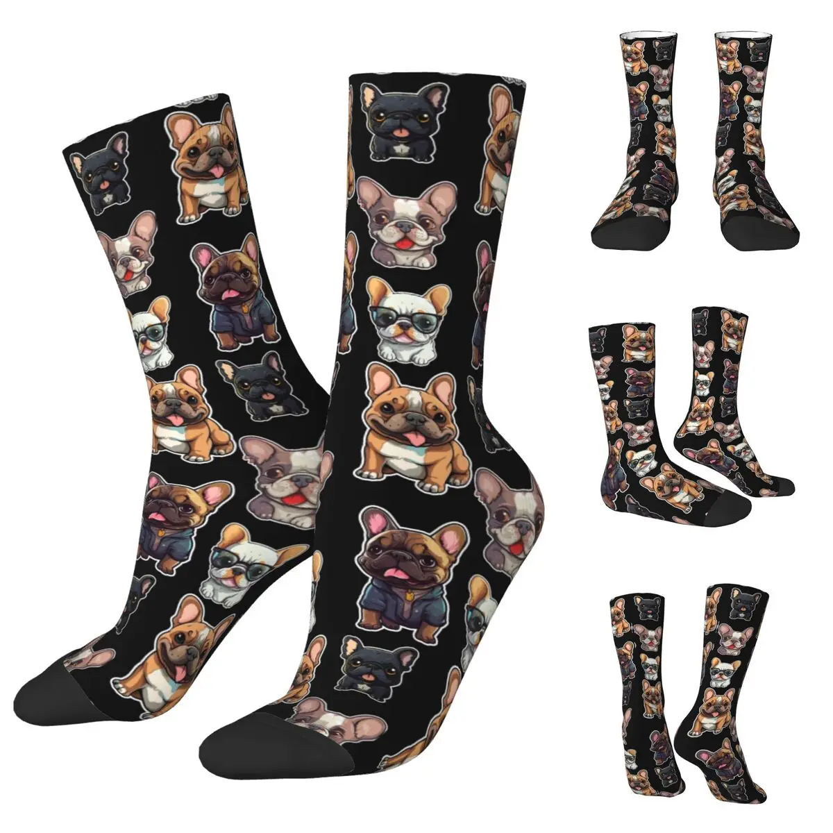 Non brand,pattern Cute Pets Bulldog Unisex Socks Warm 3D Print Happy Socks Street Style Crazy Sock