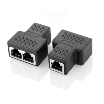 1pcs 2022 New RJ45 1 To 1/2 LAN Ethernet Network Cable Female Splitter Adapter Connector Splitter Extender Plug Network Tee Head 