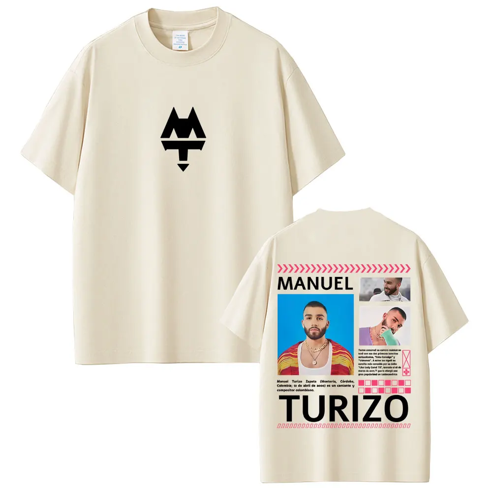 

Rapper Manuel Turizo Graphic T Shirt Men Women Clothing Hip Hop Fashion Pop Music T-shirts Men's Casual Cotton Vintage T-shirt