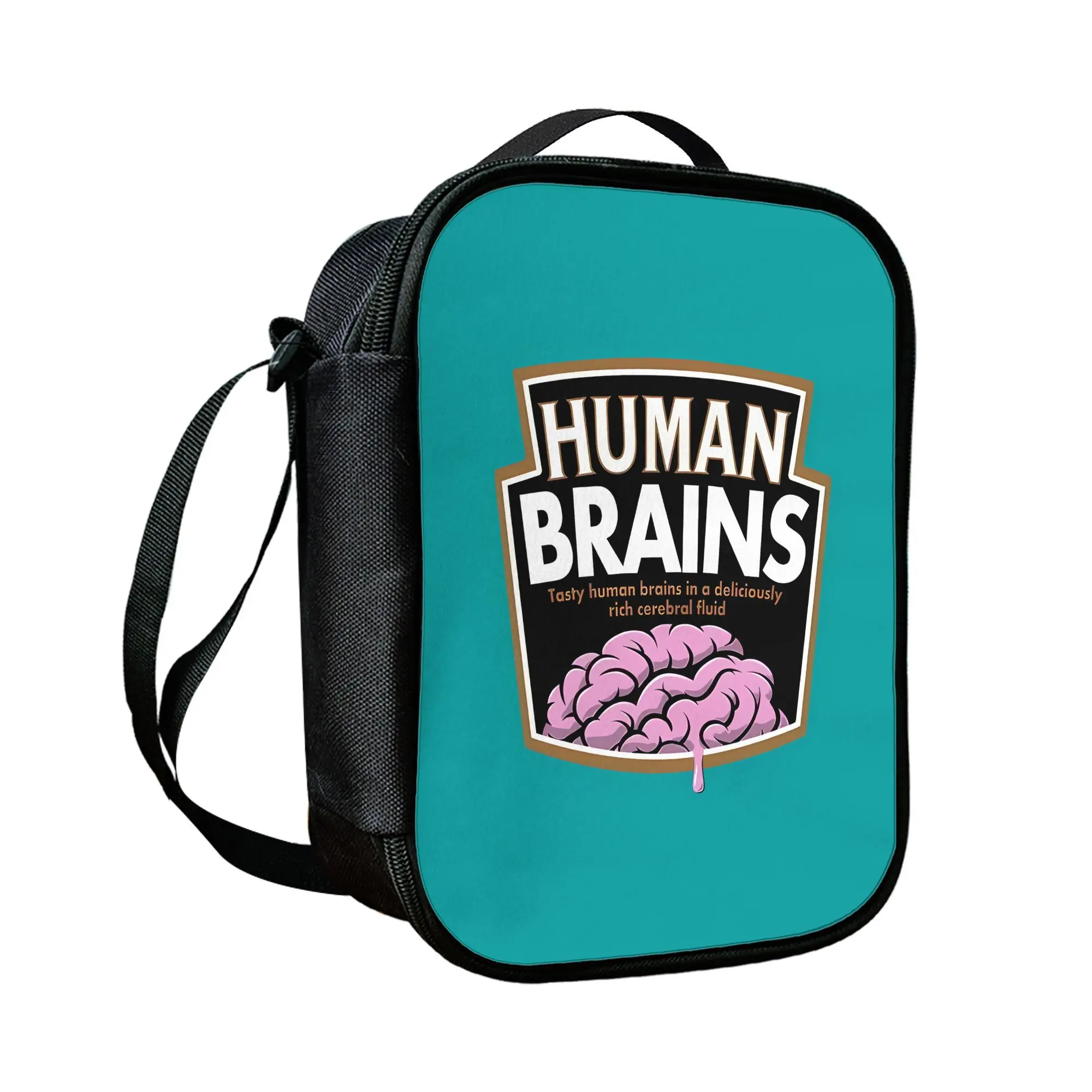 1pcs Funny Human Brain Print Lunch Bag Non-Food Contact School Lunch Box Carrier Suitable for School Office
