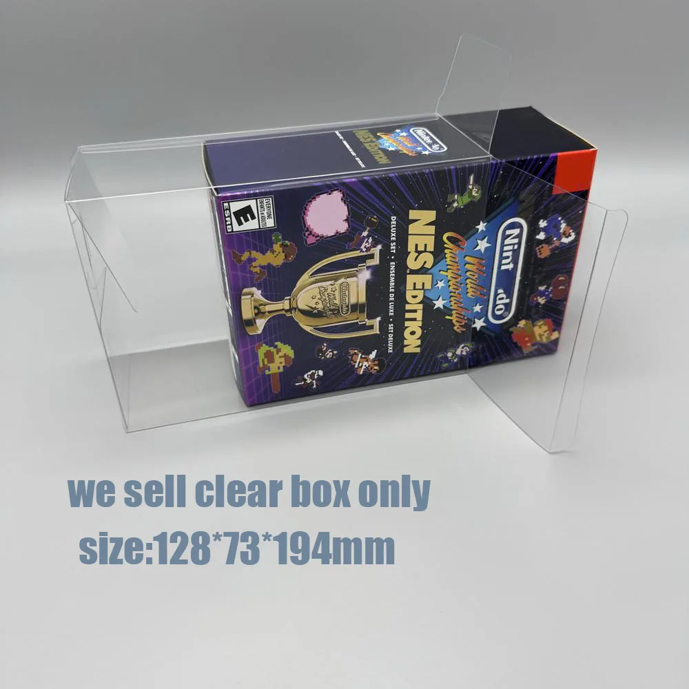 Newly arrived Transparent PET Display box Storage Case for Nentendo World Championships: NES Edition storage protective box