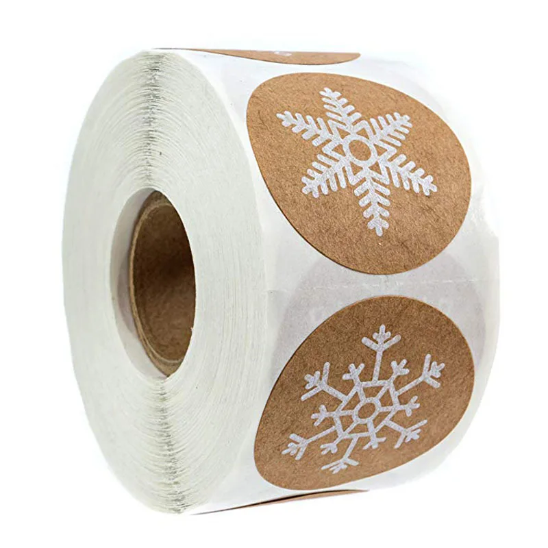 50-500pcs Kraft Stickers Christmas Gift Decoration Sticker Package Stationery Stickers Festival Happy Decorations Seal Labels