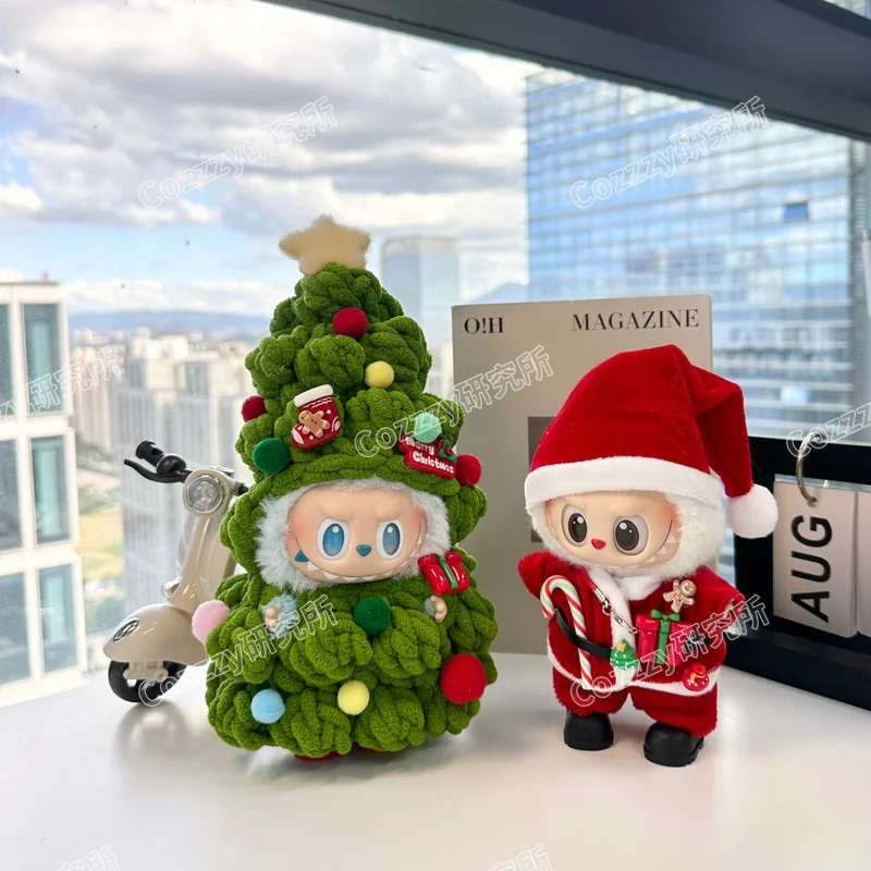 

For Labubu 3 Christmas Tree Outfit 17cm Vinyl Doll Knitted Clothes Crochet Costume Set For The Monsters Big Into Energy