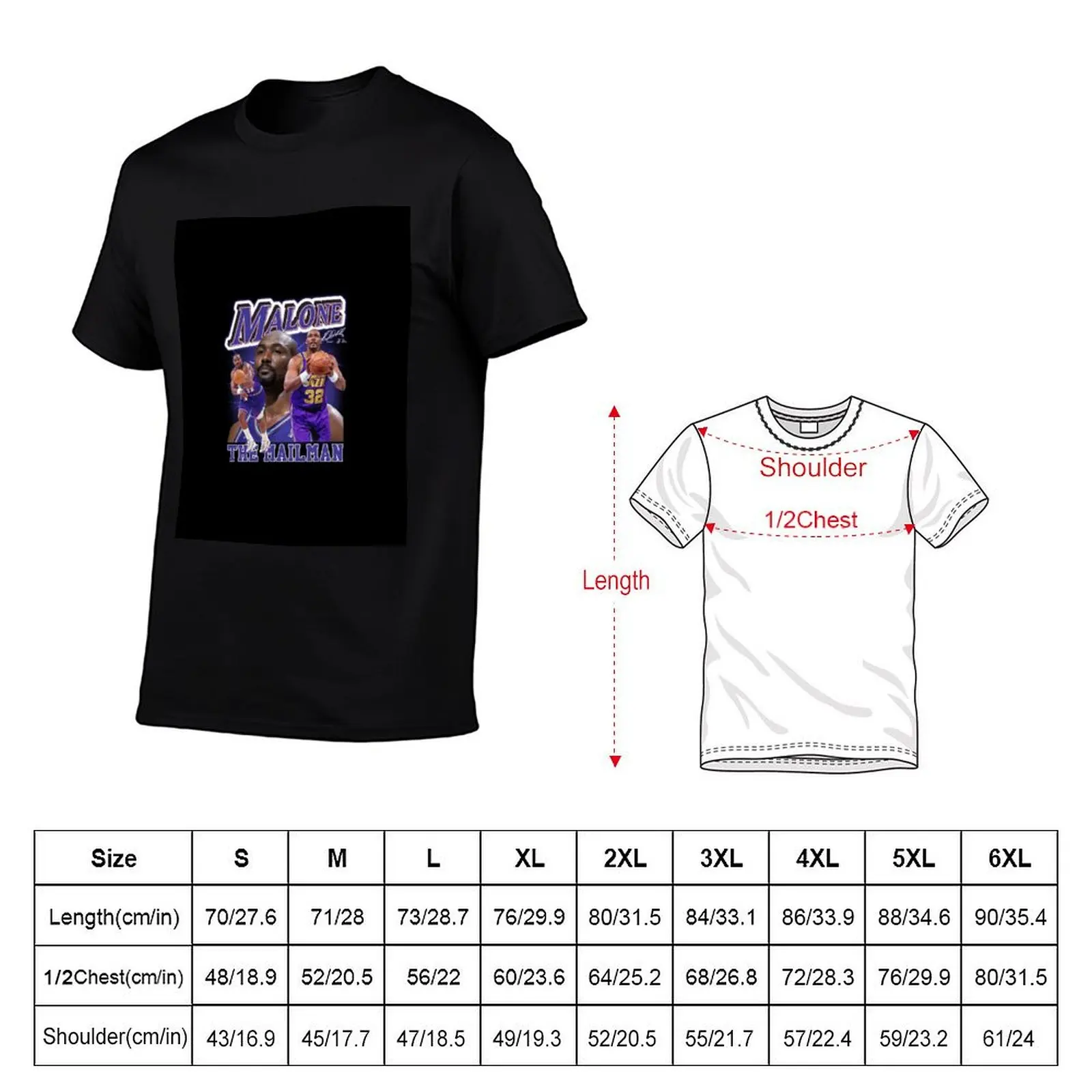 KARL MALONE The Mail Man Basketball Legend Signature Vintage Retro 80s 90s Bootleg Rap Style T-Shirt