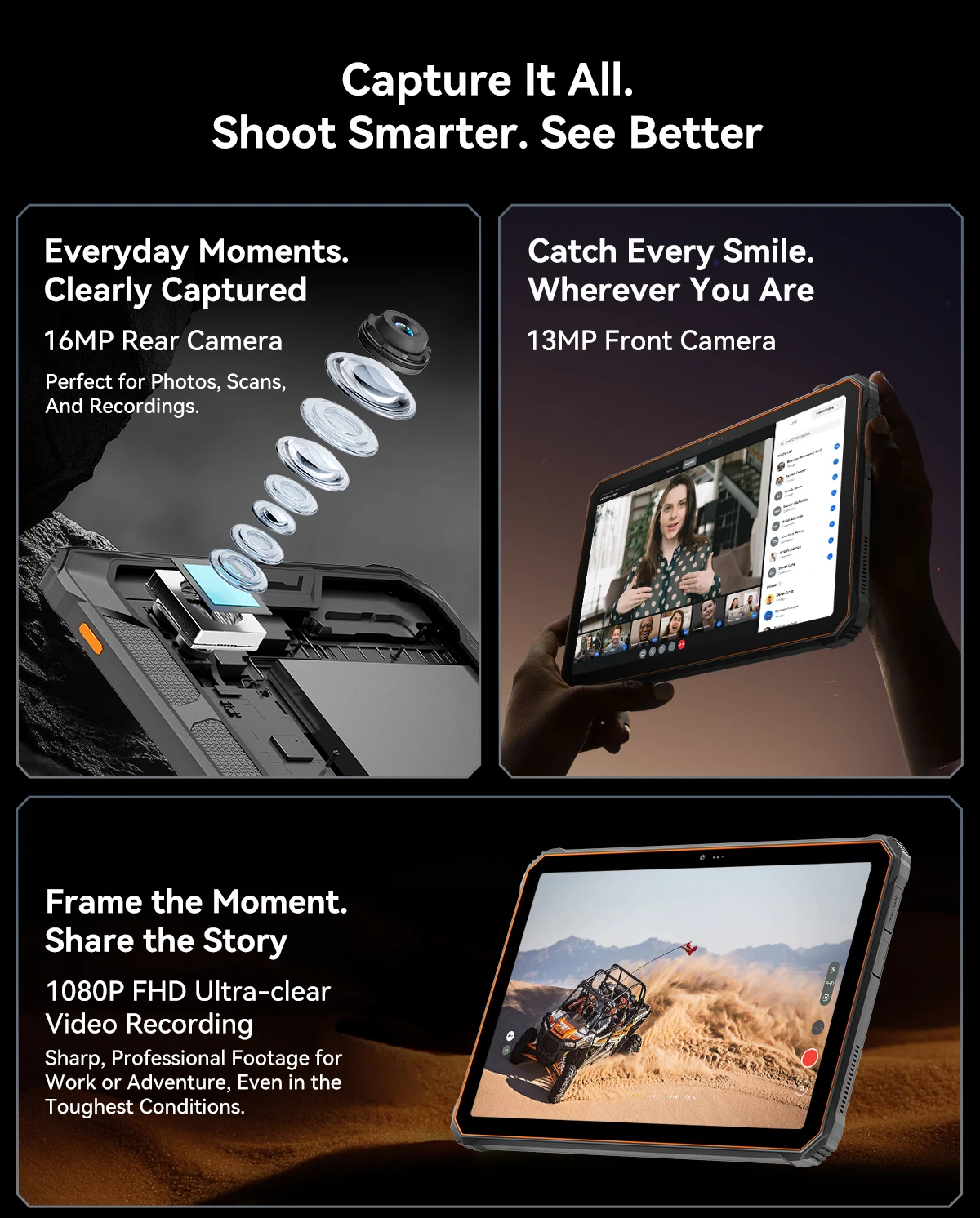 Blackview OSCAL SPIDER 10 Rugged Tablet Pad 11'' FHD+IPS Display 24GB(8+16) 256GB 20000mAh 45W MediaTek Helio G81 Android 15