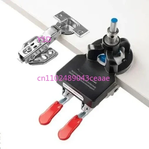 35 mm Concealed Door Hinge Jig Aluminum Alloy Cabinet Hinge Drill Jig with Dual Clamp Fixation Accurate Locking
