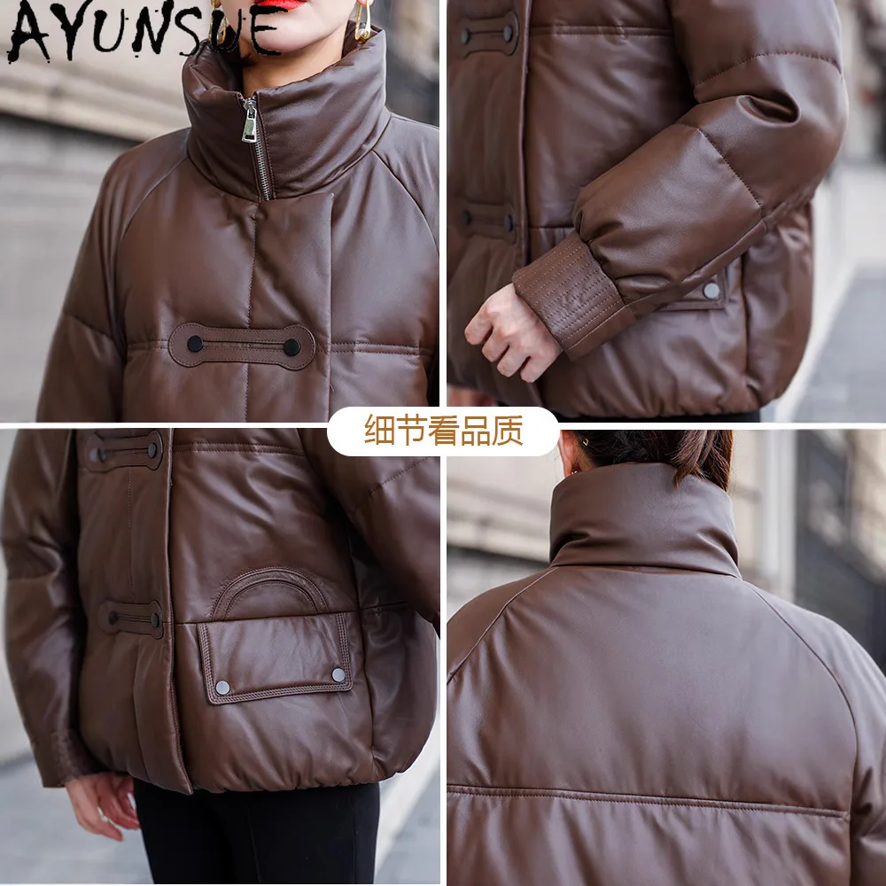 AYUNSUE Sheepskin Genuine Leather Jacket Woman 90% Down Coat Women Winter Clothes Loose Fit New in Outerwears Casaco Feminino