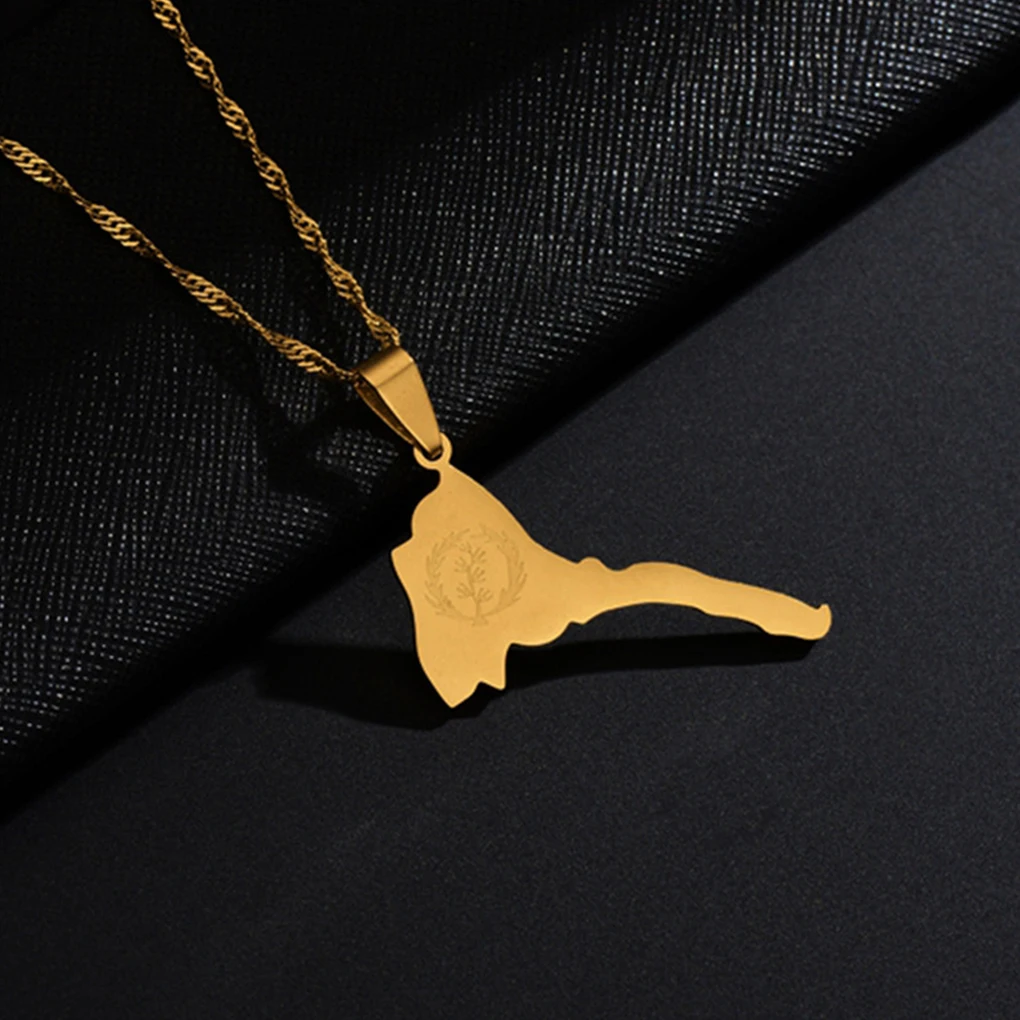 Eritrea Map Pendant Necklace Must-Have For Eritrean Jewelry Lovers Suitable For All Ages Necklaces