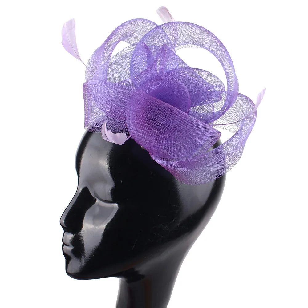 Elegant Bride Fascinator Hat for Women Wedding Headwear Church Cocktail Headband Fashion Ladies Hair Accessories