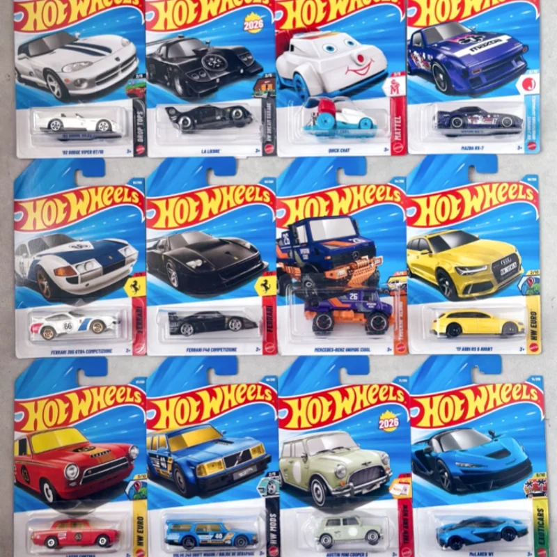 

Оригинальный чехол Hot Wheels 2026 C, серия Mainline, Ferrari Benz Porsche Bentley, коллекционная игрушка-автомобиль, литая под давлением модель автомобиля