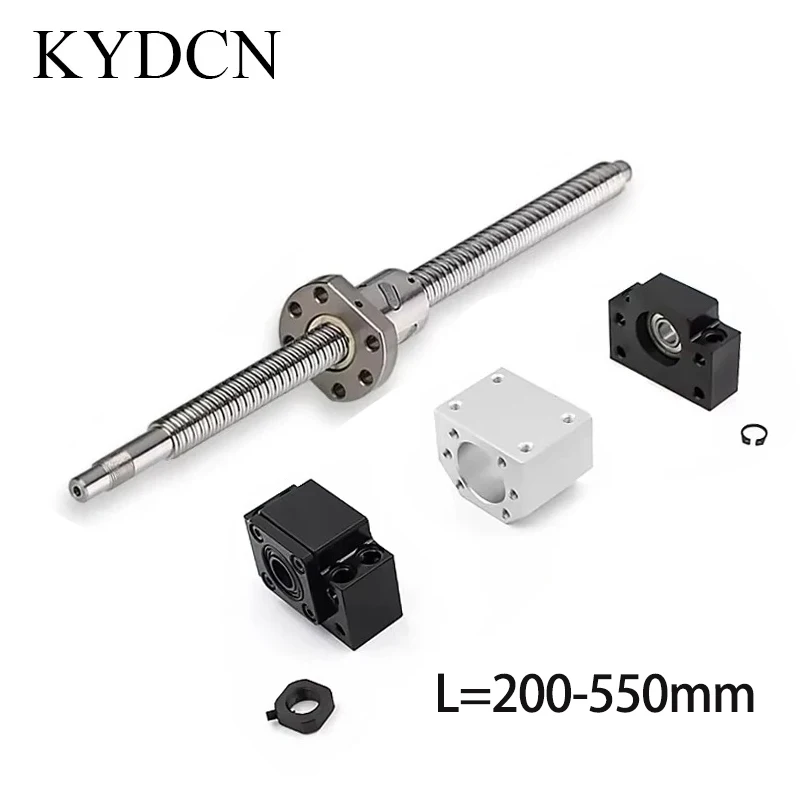 

12mm Ball Screw Rod SFU1204 SFS1205 SFS1210 L 150-550mm with BK10BF10 End Support And Nut Housing for Automation Equipment