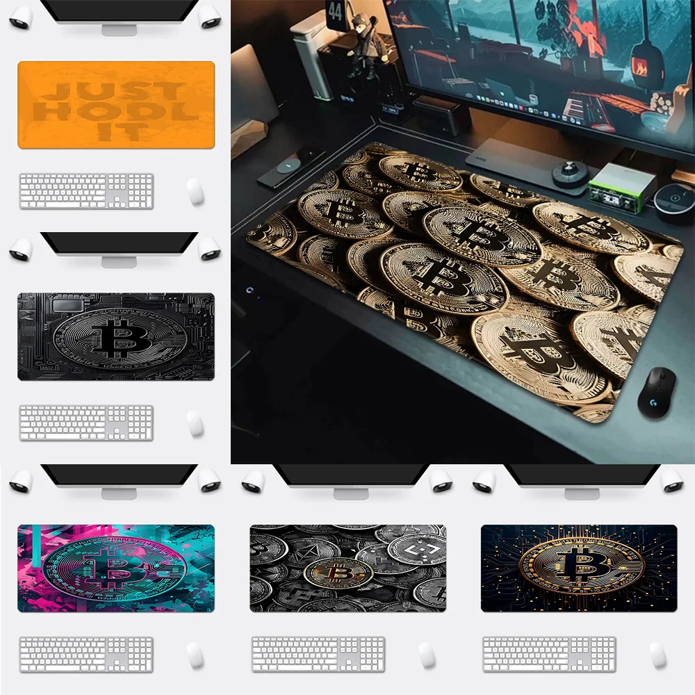 

Cool Popular B-BitcoinS Mousepad HD Printing Computer Gamers Locking Edge Non-slip Mouse Pad XXL90x40cm Keyboard PC Desk Pad