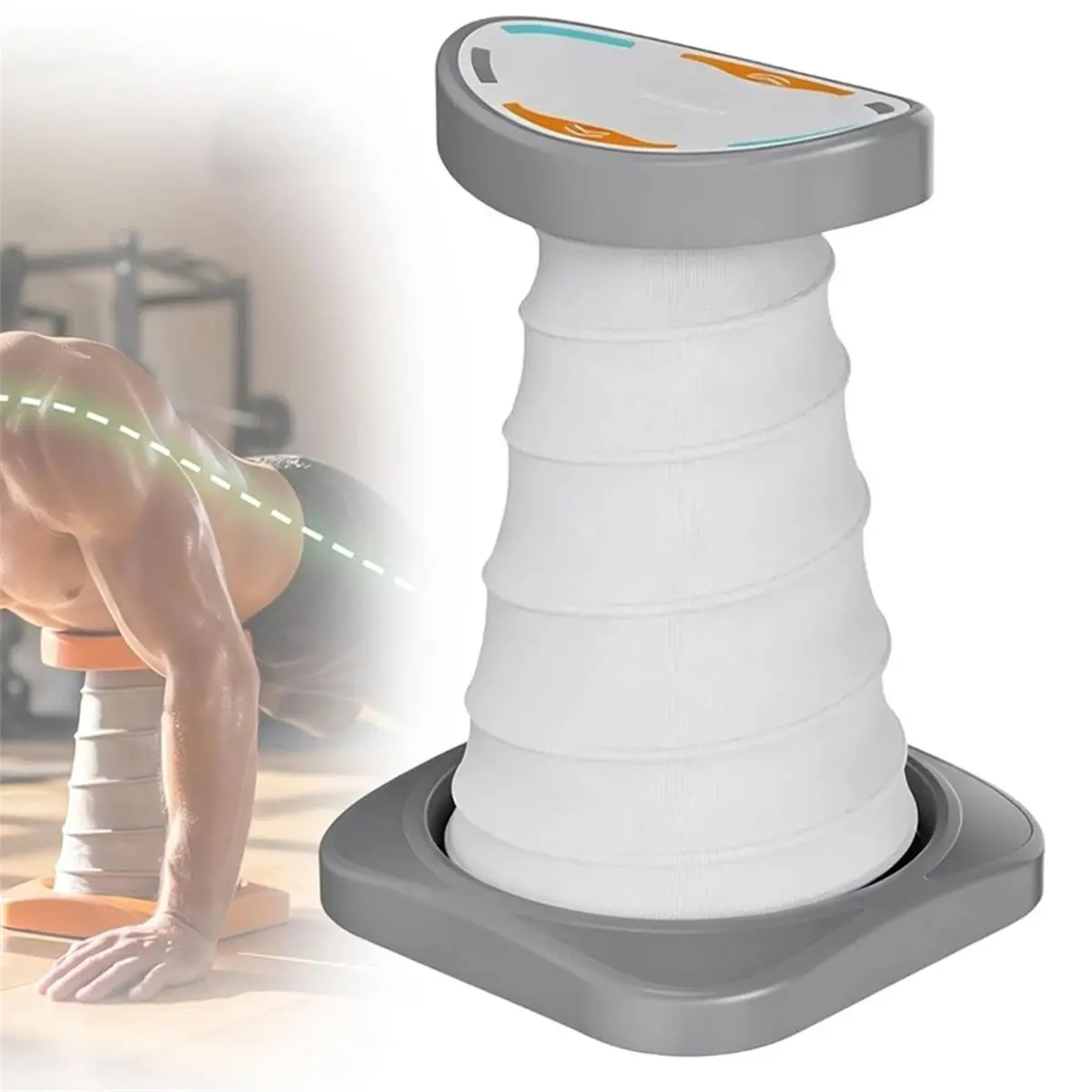 828Fnew Soporte para Flexiones, Equipo de Ejercicio con Rebote sin Esfuerzo, Equipo de Entrenamiento de Bíceps, Equipo de Fitness Abdominal, Gris
