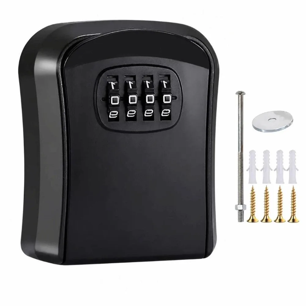 Secure Storage Box Wall Mounted Password Key Box 4 Digit Sturdy Key Lock Box Durable Waterproof Key Safe Storage Rental Property