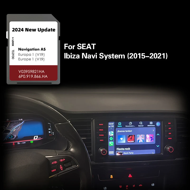 

for Seat Ibiza Navi System 2015-2021 Navigation Map Cover Ireland Greece Finland SD 32GB GPS Card