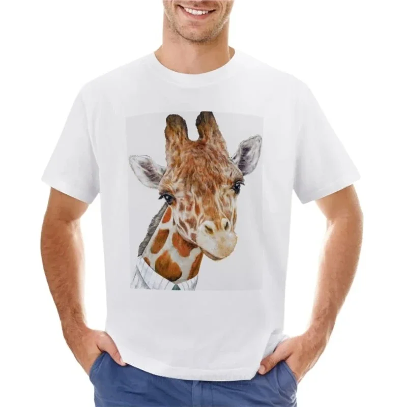 Giraffe T-Shirt summer top customs design your own animal prinfor boys workout shirts for men