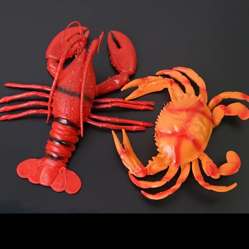 Simulation Big Lobster Crab False River Shrimp Sea Cucumber Plastic Children Toys Seafood Restaurant Ornaments Props Model