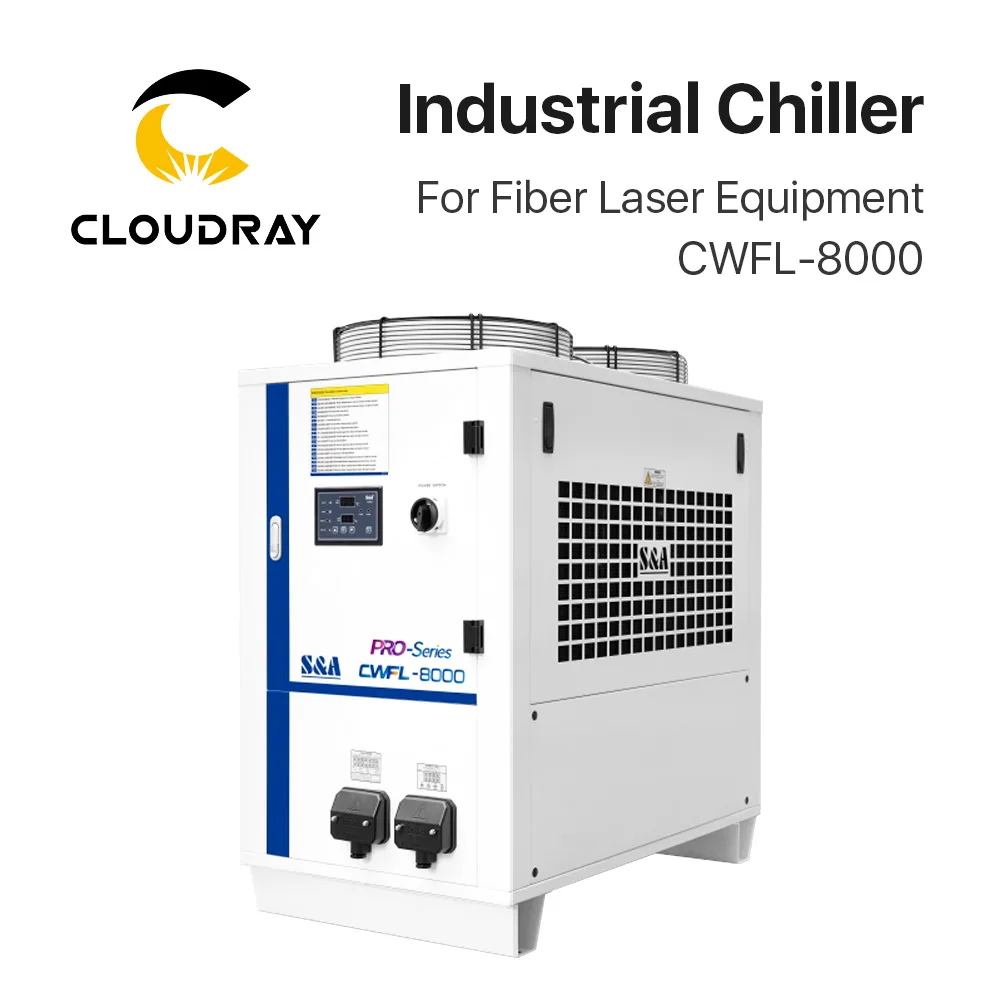 Clouray Original S&A Industrial Chiller CWFL-8000 380V 50Hz 60Hz Double Temperature Control 4000-8000W for Fiber Laser Equipment