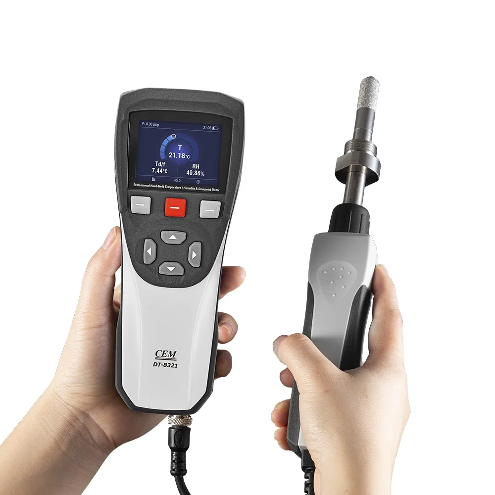 CEM DT-8321 Hand-Held Dewpoint Meter Data logger for Spot-Checking Applications