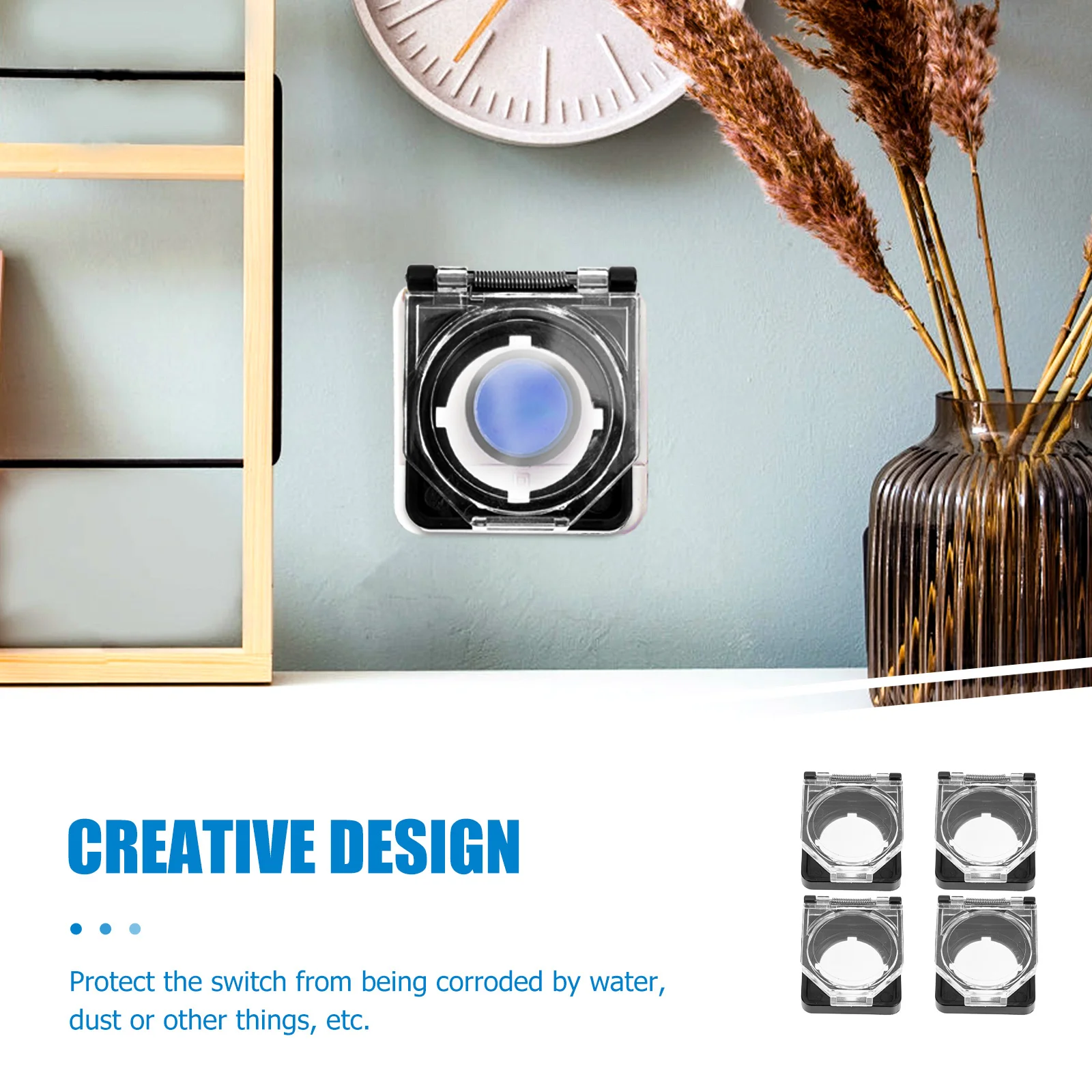 

4Pcs Stop Button Protector Transparent Plastic Cover Dustproof Guard Protective Shell for Industrial Use Workshop