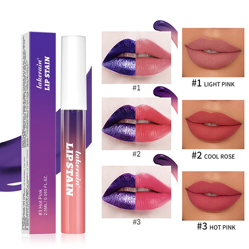 ​Lip Stain Tear-Off Natural Matte Waterproof Tattoo Dyed Transfer Resistant Lip Tint Gloss Peel Off Purple Liquid LipstickMakeup