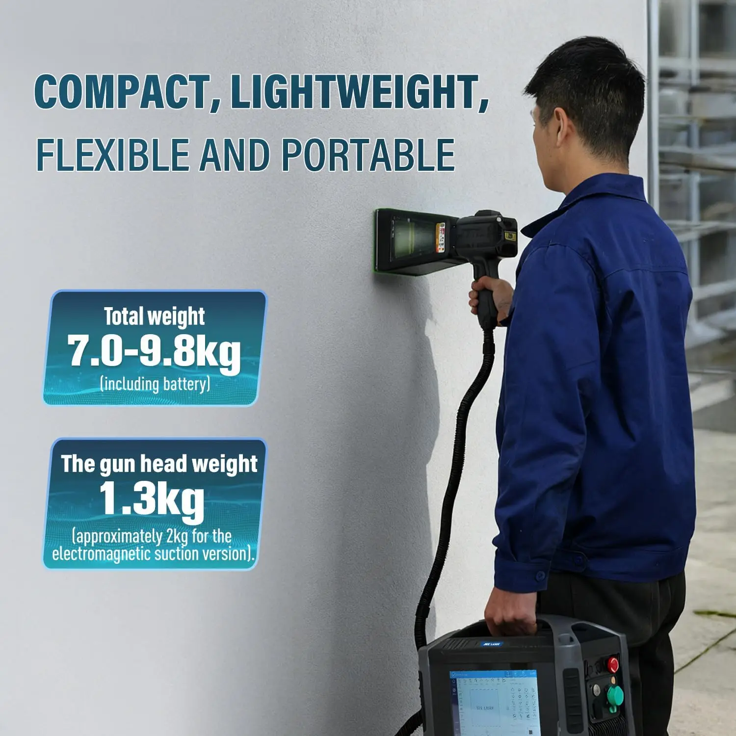 Fiber Laser Engraver 30W Laser Marking Machine Battery/AC Handheld Laser Engraving Machine Laser Marker with 100 *