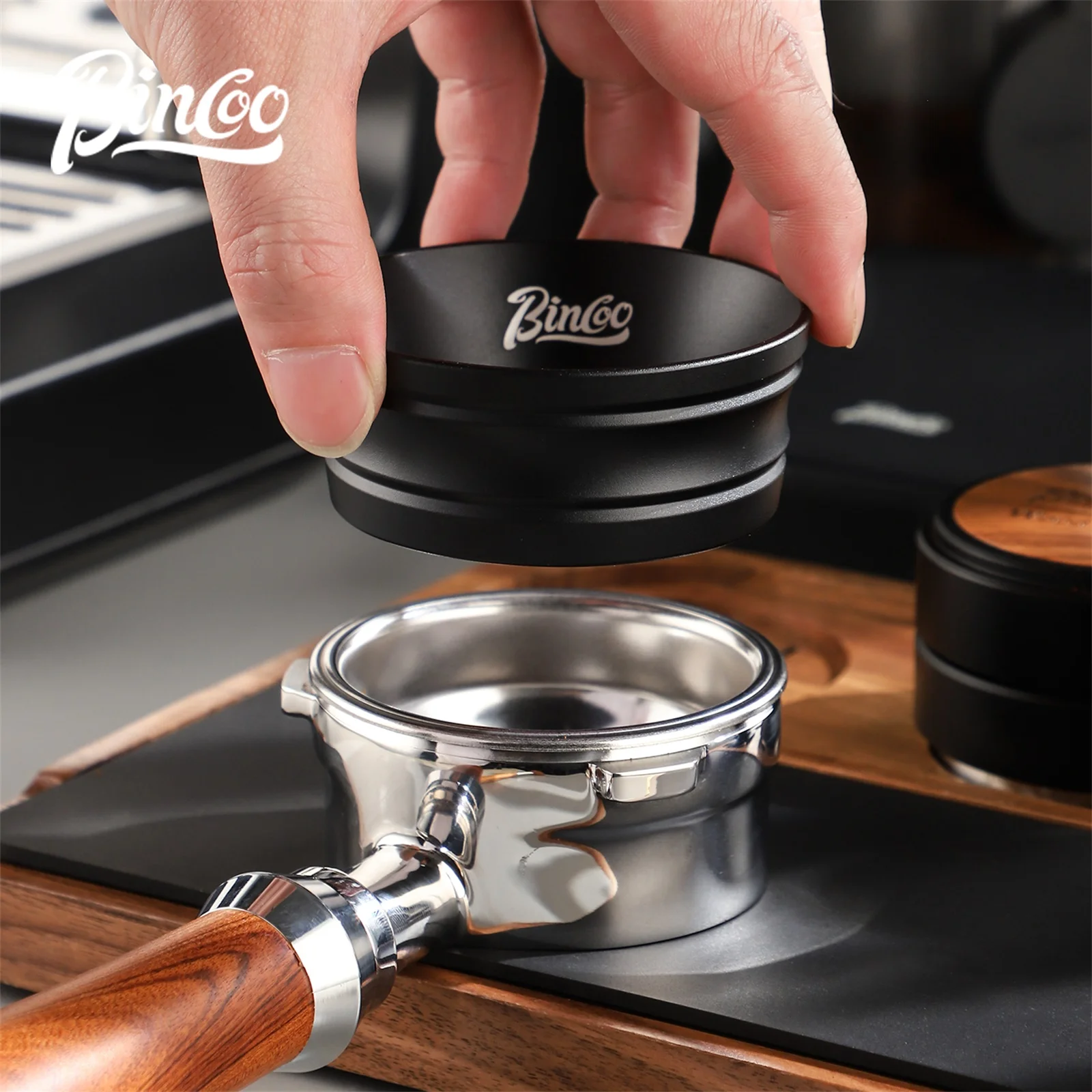 

Bincoo Coffee Dosing Ring Magnetic High 3.2cm Espresso Funnel 51mm 58mm for Delonghi Breville Portafilter Home Barista Tools