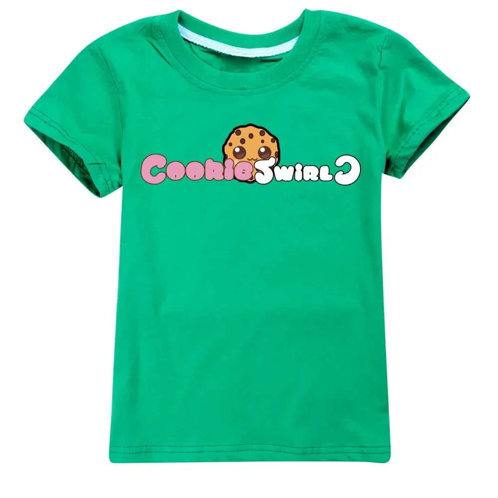 Kaus anak C Cookie Swirl C baju anak-anak baju anak atasan musim panas katun kaus lengan pendek hadiah ulang tahun 1507