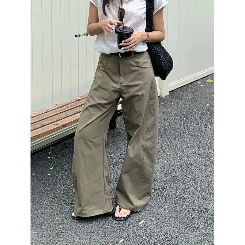 

Women's Summer Overalls Joker Loose Straight Wide-leg Sweatpants with Drooping Feeling